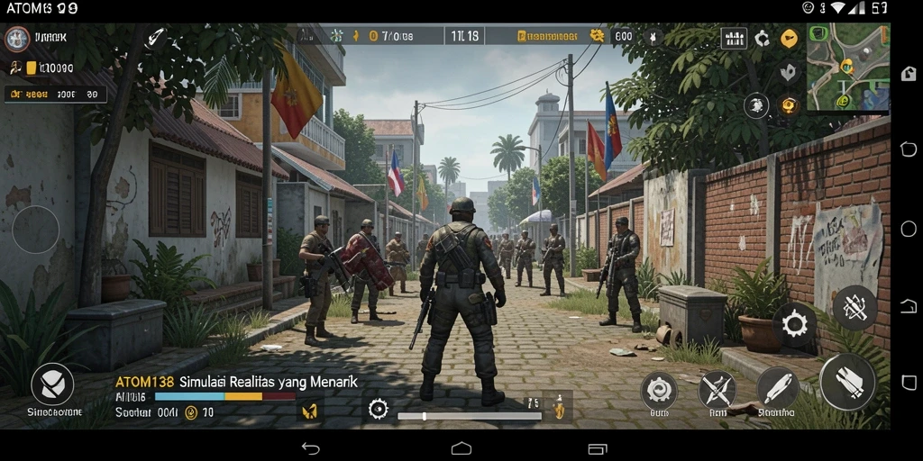 Tangkapan layar utama ATOM138 menampilkan gameplay simulasi yang mendalam.
