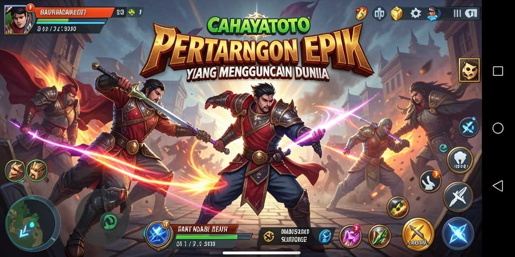 Gameplay pertarungan intens dan mendebarkan di CAHAYATOTO.