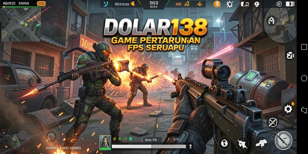 Screenshot dari gameplay intens DOLAR138 yang menampilkan pertempuran FPS.