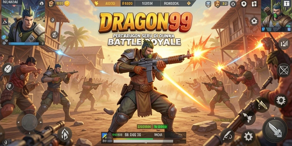 Tampilan seru dalam pertempuran Battle Royale di DRAGON99.