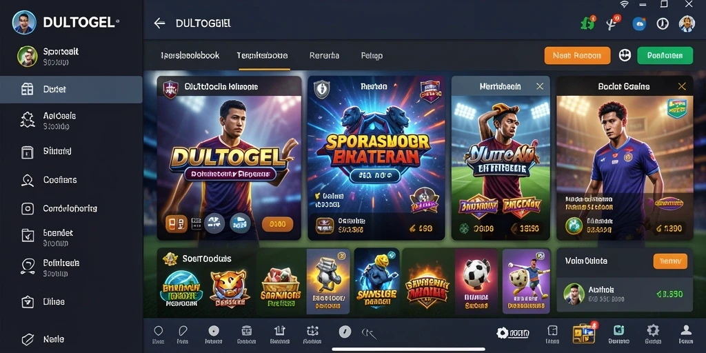 Tampilan screenshot DULTOGEL yang memukau saat bertaruh pada olahraga.