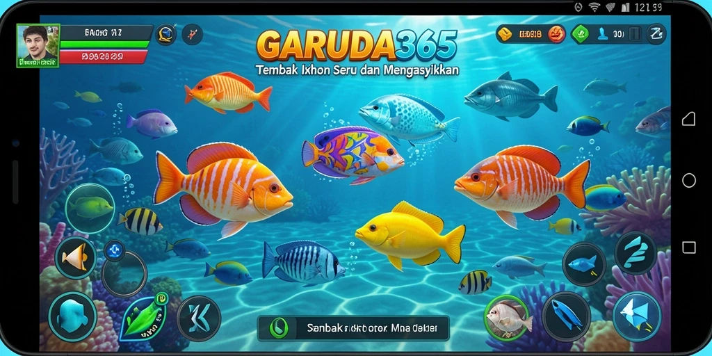 Screenshot gameplay GARUDA365 menampilkan aksi menembak ikan yang seru.