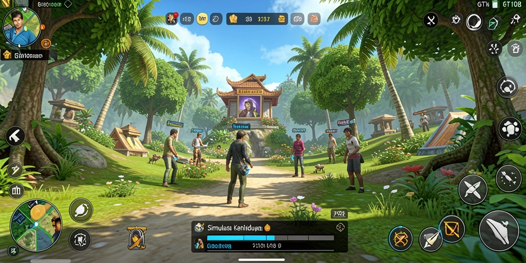 Tampilan gameplay menarik di GT108 dengan simulasi kehidupan yang mendalam.