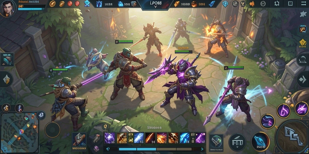 Tampilan gameplay seru dalam LPO88 dengan aksi MOBA yang mendebarkan.