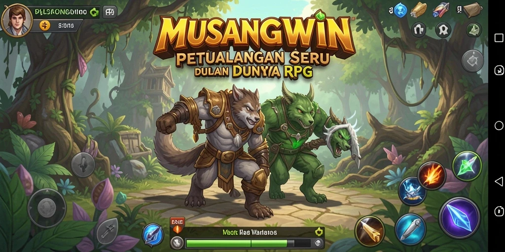 Tampilan luar biasa dari gameplay petualangan RPG di MUSANGWIN.