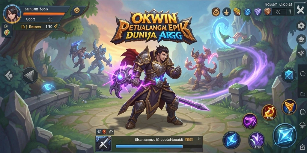 Screenshot gameplay OKWIN menampilkan aksi petualangan yang mendebarkan.