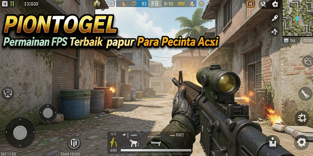Tangkapan layar yang menunjukkan aksi tembak-menembak dari gameplay PIONTOGEL.
