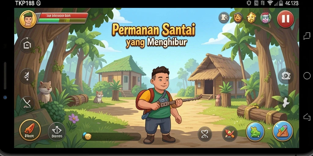 Tampilan gameplay TKP188 yang santai dan menghibur.