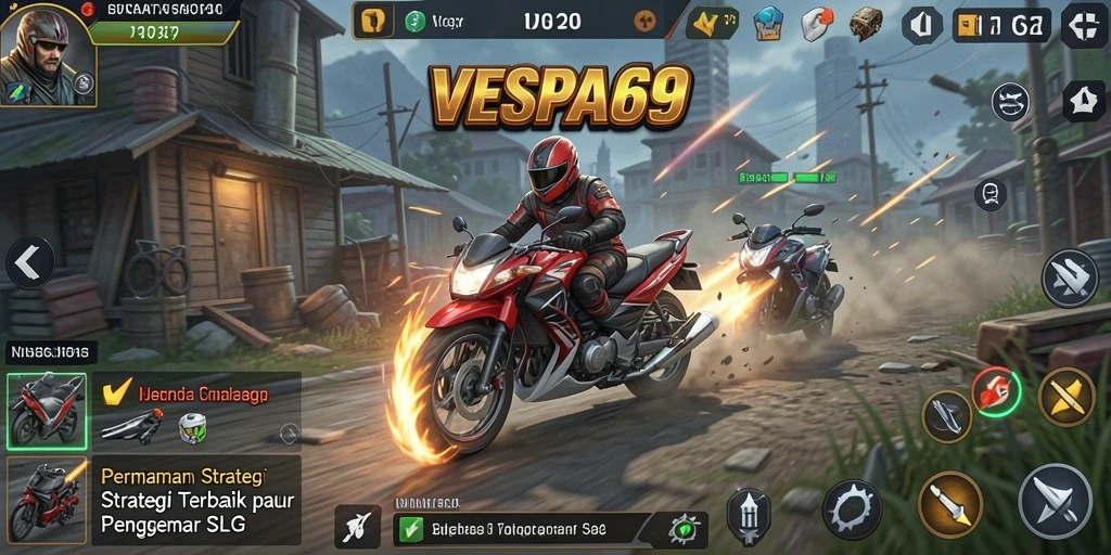 Tangkapan layar gameplay SLG VESPA69 menampilkan aksi strategi yang menarik.