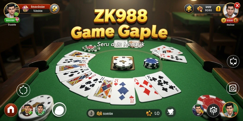 Gameplay seru Gaple dengan antarmuka menarik di ZK988.